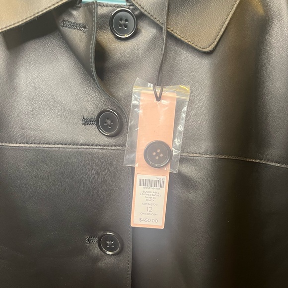 Chico's Black Leather Jacket size 12 - Picture 10 of 16
